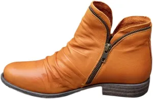 2025 Ankle Boots for Women Arch Support Womens Low Heel Fashion Lace Up Zipper Booties Casual Walking Short Bootie