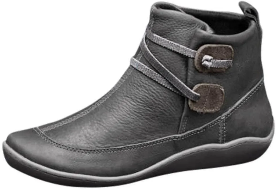 AMDBEL Winter Boots for Women Ankle Booties Ankle Boots for Women Arch Support Womens Low Heel Fashion Lace Up Zipper Booties Slip On Fall Winter Short Booties Chelsea Boots Women Platform