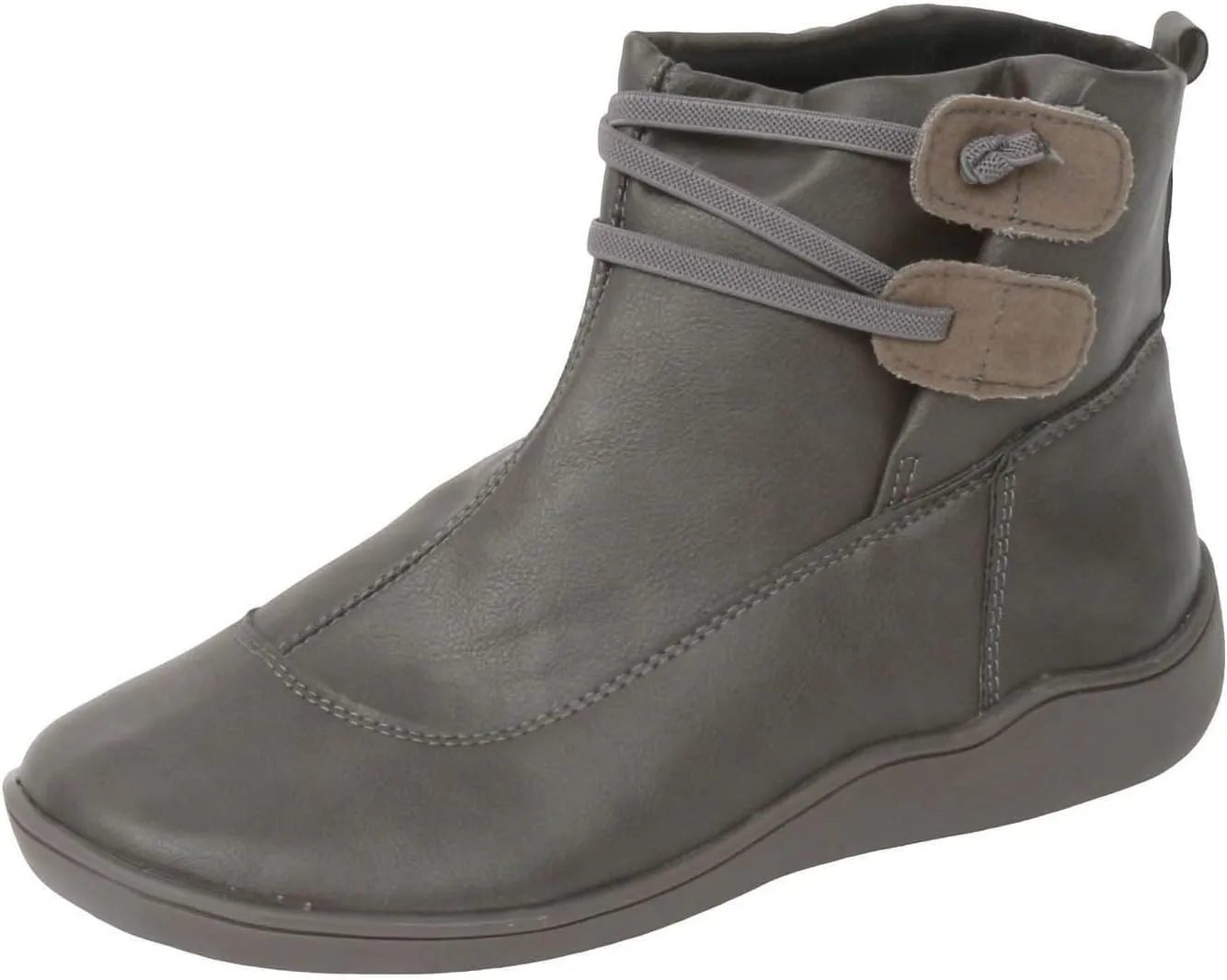 Ankle Boots for Women, Comfortable Casual Round Toe Lace-Up Damping Flat Boots Vintage Waterproof Walking Fall Boots