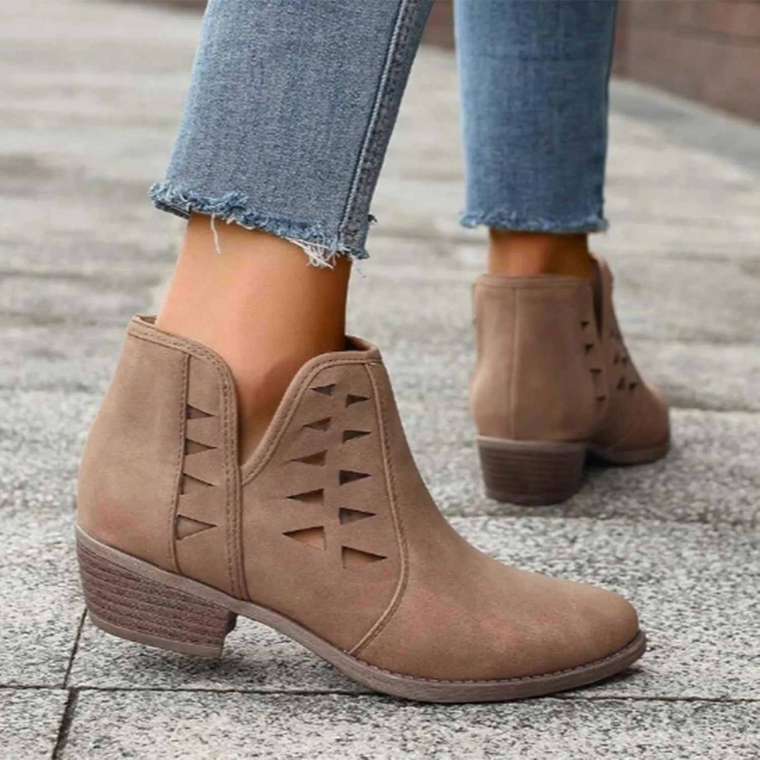 Ankle Boots for Women Fall Boots for Women 2024 Fashion Women Low Ankle Pointed Toe Ankle Ladies Shoes Leisure Dressy