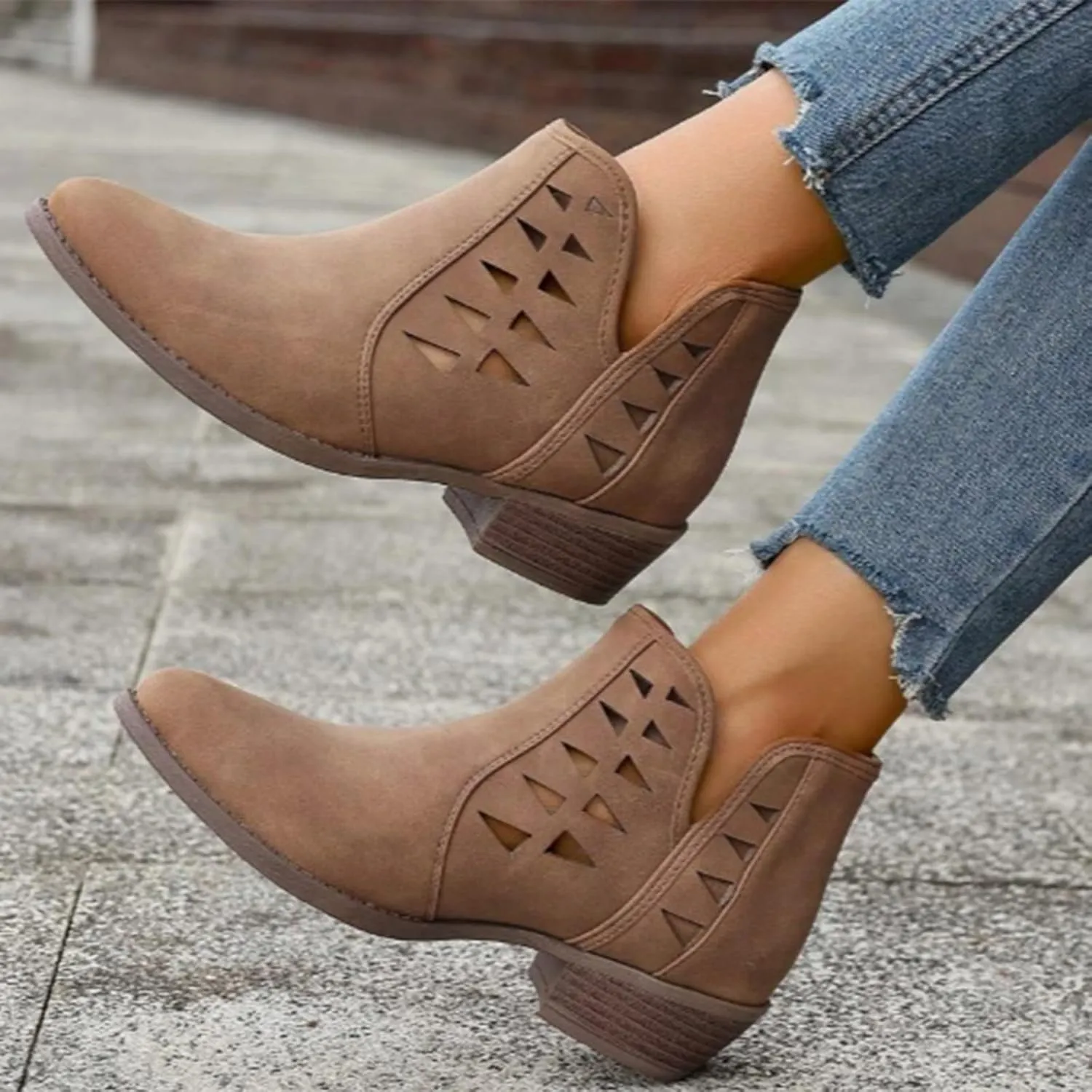Ankle Boots for Women Fall Boots for Women 2024 Fashion Women Low Ankle Pointed Toe Ankle Ladies Shoes Leisure Dressy