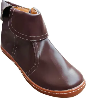 Ankle Boots for Women Side Zipper Vintage Leather Boots No Heel Arch Support Booties Flat Heel Casual Booties