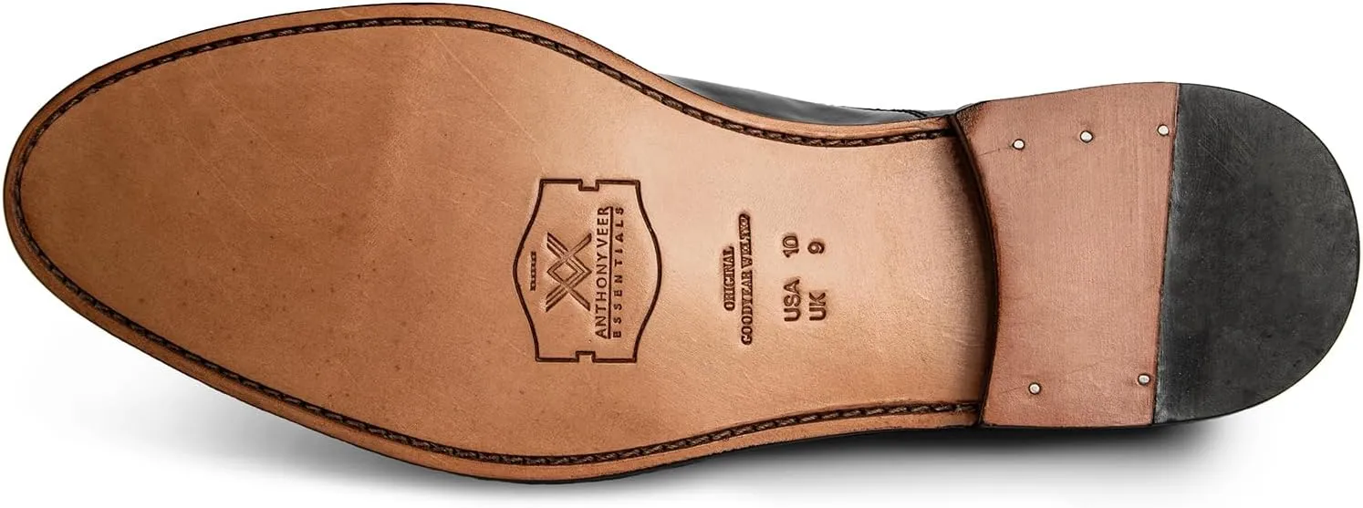 Anthony Veer Clinton Cap-Toe Oxford Dress Shoes for Men | Full-Grain Leather Upper | Goodyear Welt Construction | Ortholite Cushion Comfort | Recraftable Leather Outsole