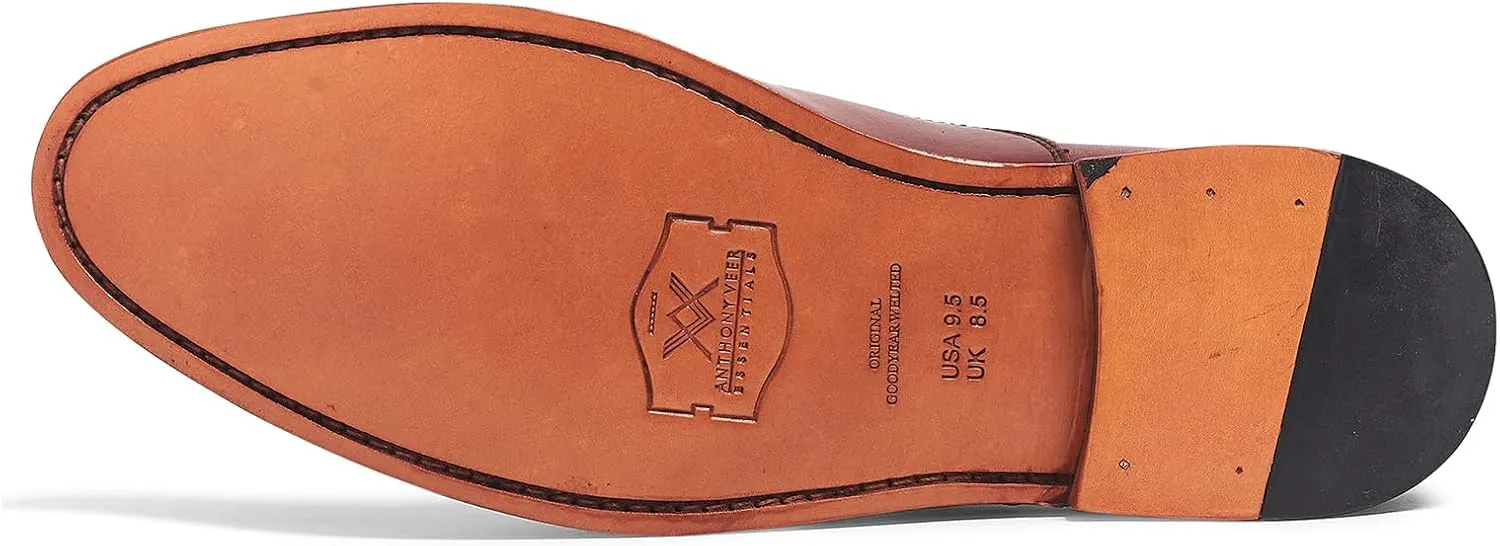 Anthony Veer Clinton Cap-Toe Oxford Dress Shoes for Men | Full-Grain Leather Upper | Goodyear Welt Construction | Ortholite Cushion Comfort | Recraftable Leather Outsole