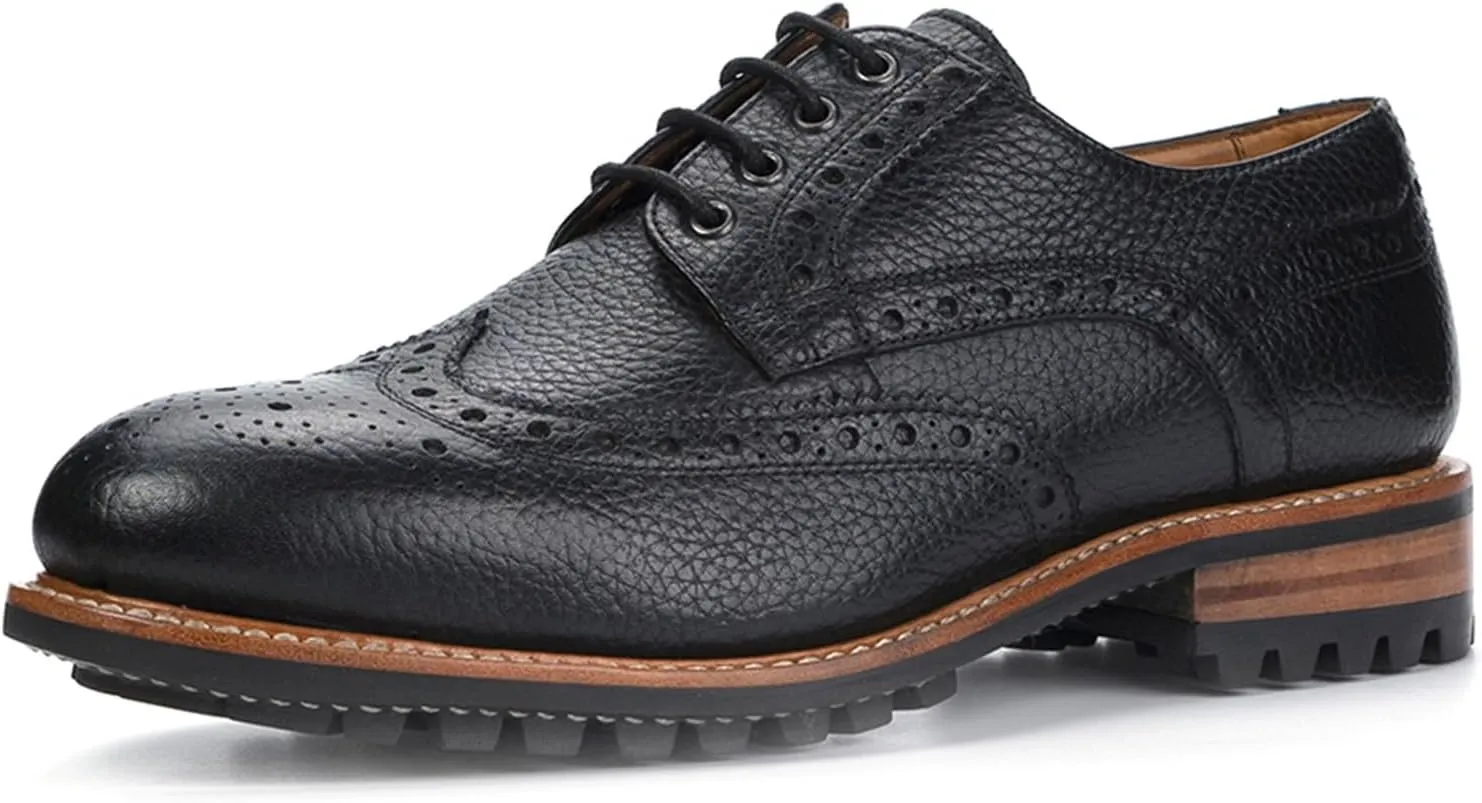Anthony Veer Richard Wing-Tip Oxford Dress Shoes for Men | Lace-up | Goodyear Welt Construction | Ortholite? Footbed