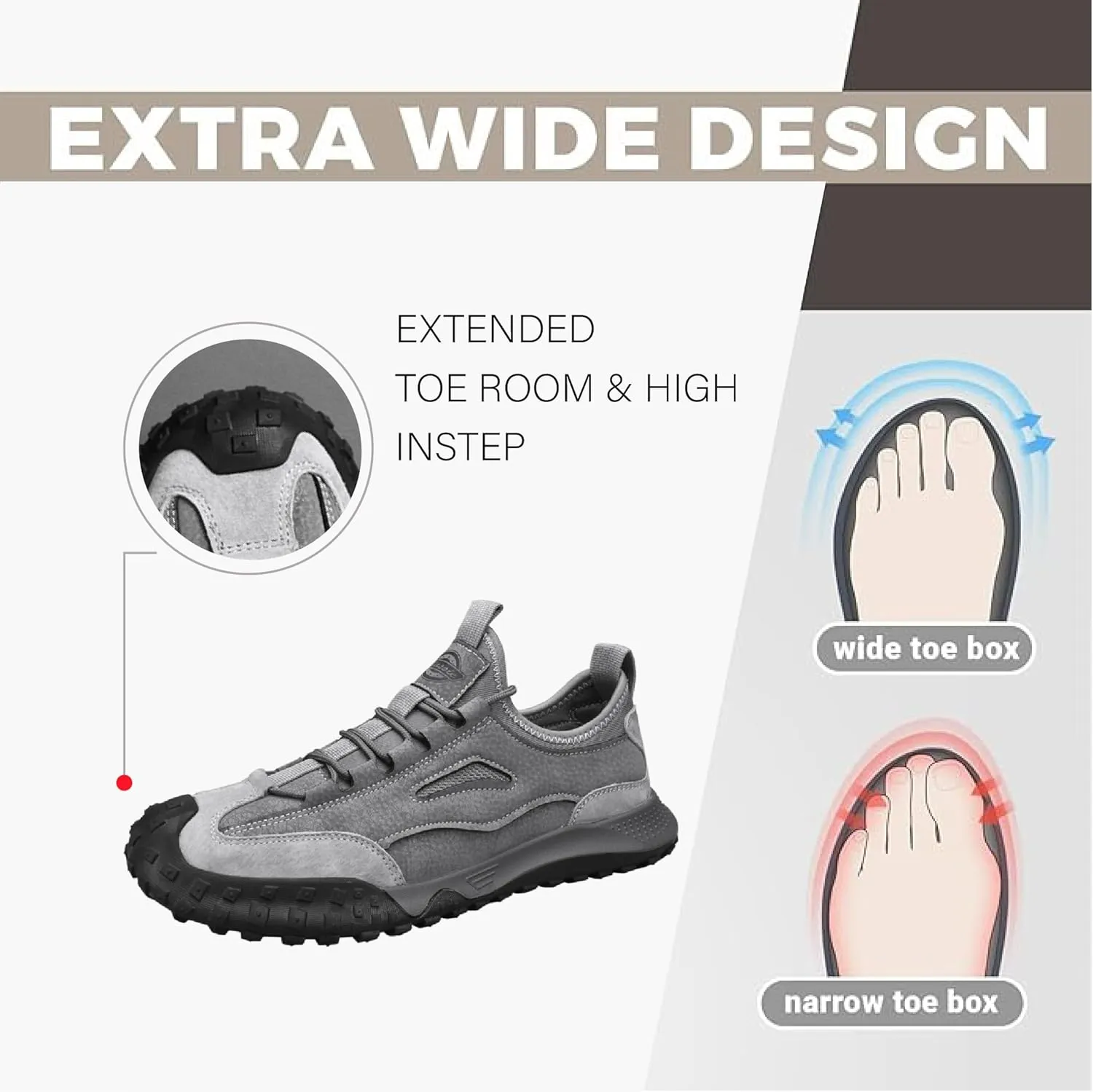 Asifn Mens Non-Slip Hiking Lightweight Outdoor Sneakers Casual Comfortable Work Breathable Climbing Shoes