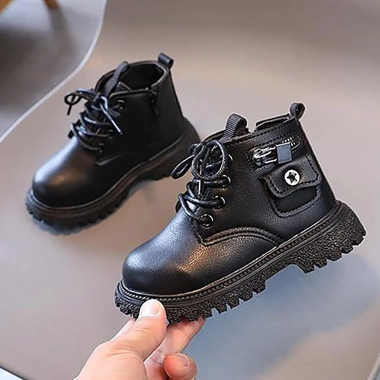 Autumn Winter New Boys Girls British Single Boot Boys Kids Side Zipper Fashion Short Shoes Snow Shoe