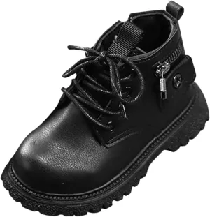 Autumn Winter New Boys Girls British Single Boot Boys Kids Side Zipper Fashion Short Shoes Snow Shoe