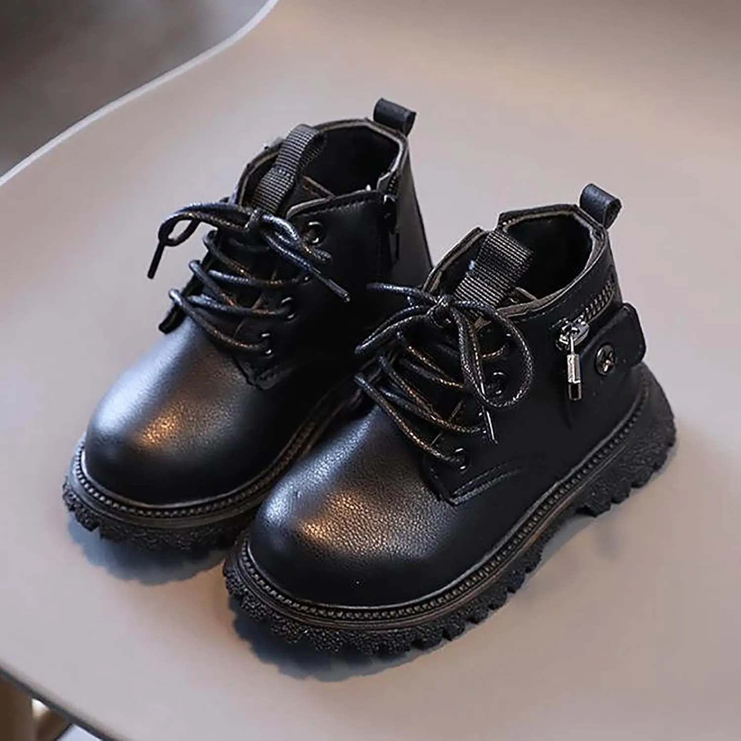 Autumn Winter New Boys Girls British Single Boot Boys Kids Side Zipper Fashion Short Shoes Snow Shoe