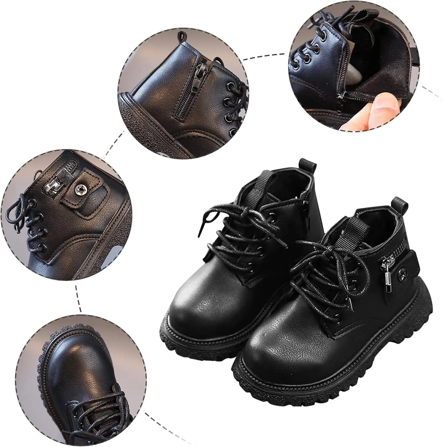 Autumn Winter New Boys Girls British Single Boot Boys Kids Side Zipper Fashion Short Shoes Snow Shoe