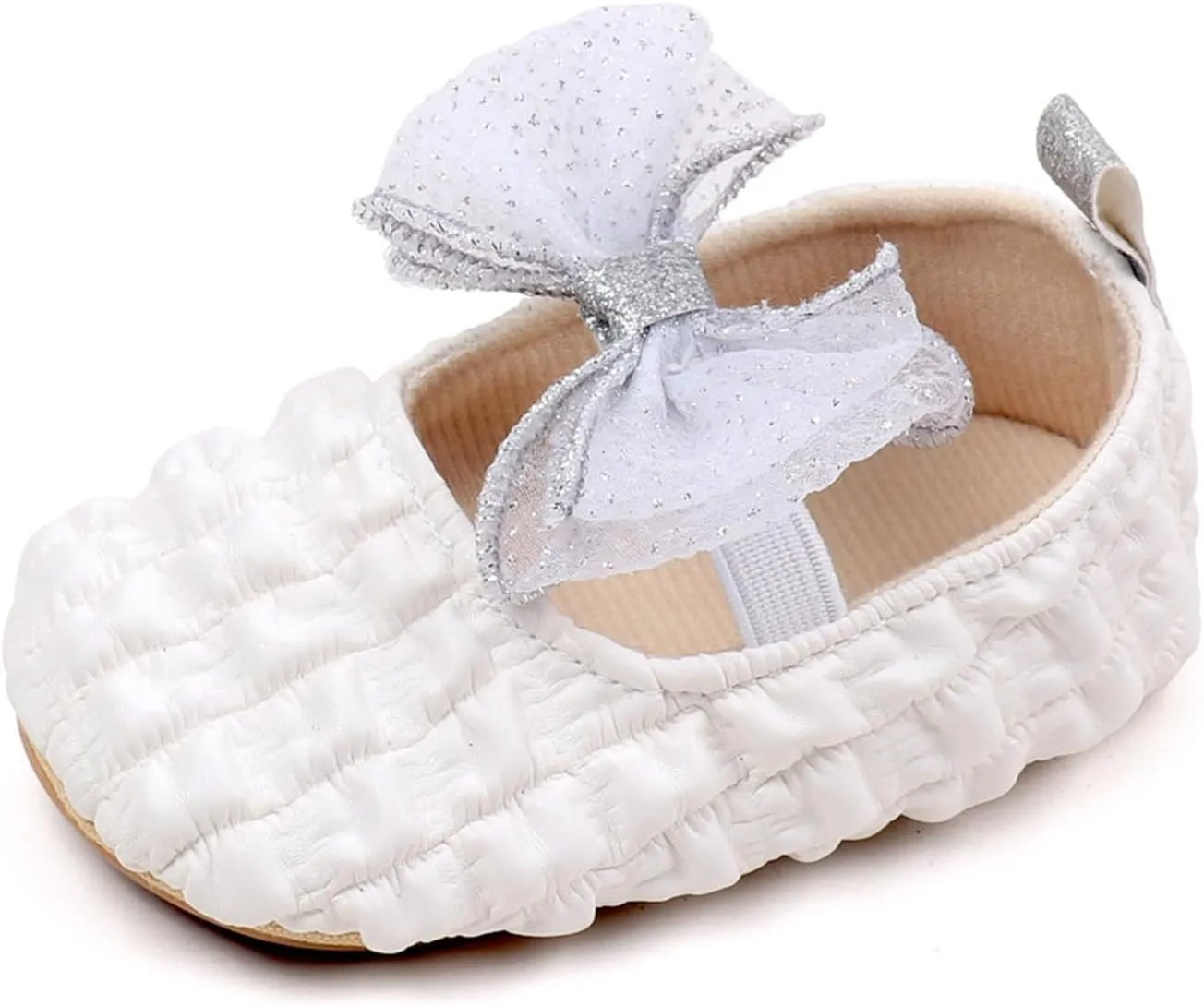 Baby Girls Mary Jane Dress Shoes with Bowknot Newborn Infant Cute Wedding Formal Shoes First Walkers for Toddler