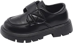 Baby Girls Platform Loafers, Chunky Loafers for Kids, Non-Slip Texture ??xfords PU Leather Wedding Dress Shoes