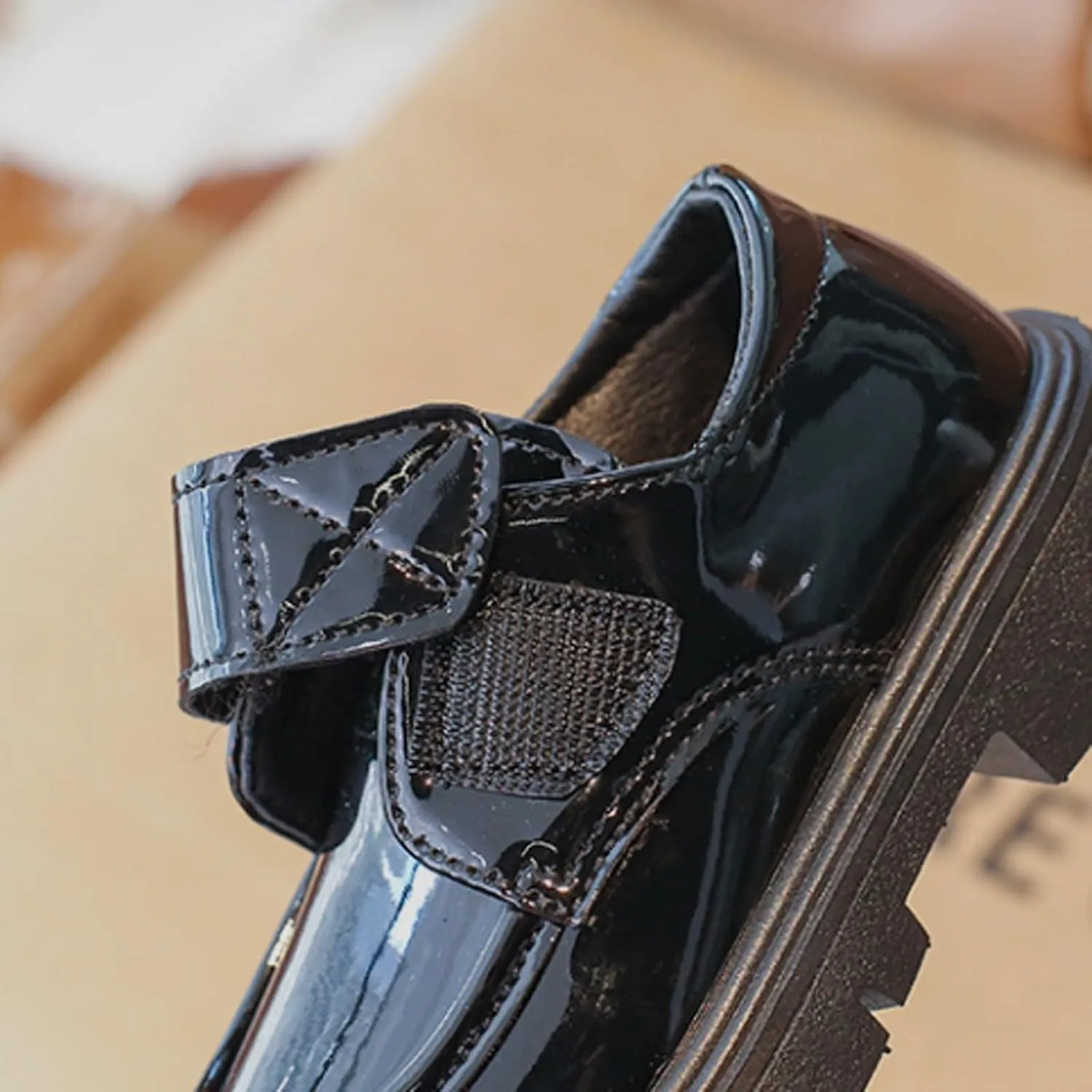 Baby Girls Platform Loafers, Chunky Loafers for Kids, Non-Slip Texture ??xfords PU Leather Wedding Dress Shoes