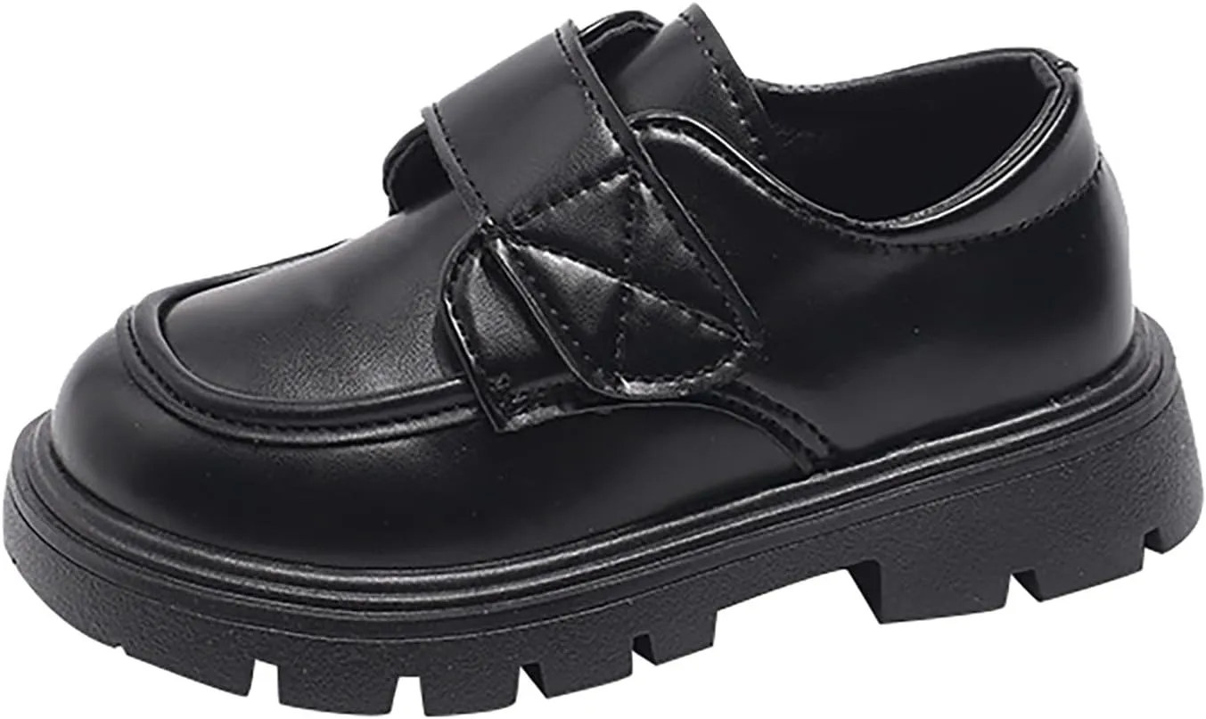 Baby Girls Platform Loafers, Chunky Loafers for Kids, Non-Slip Texture ??xfords PU Leather Wedding Dress Shoes