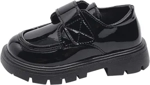 Baby Girls Platform Loafers, Chunky Loafers for Kids, Non-Slip Texture ??xfords PU Leather Wedding Dress Shoes