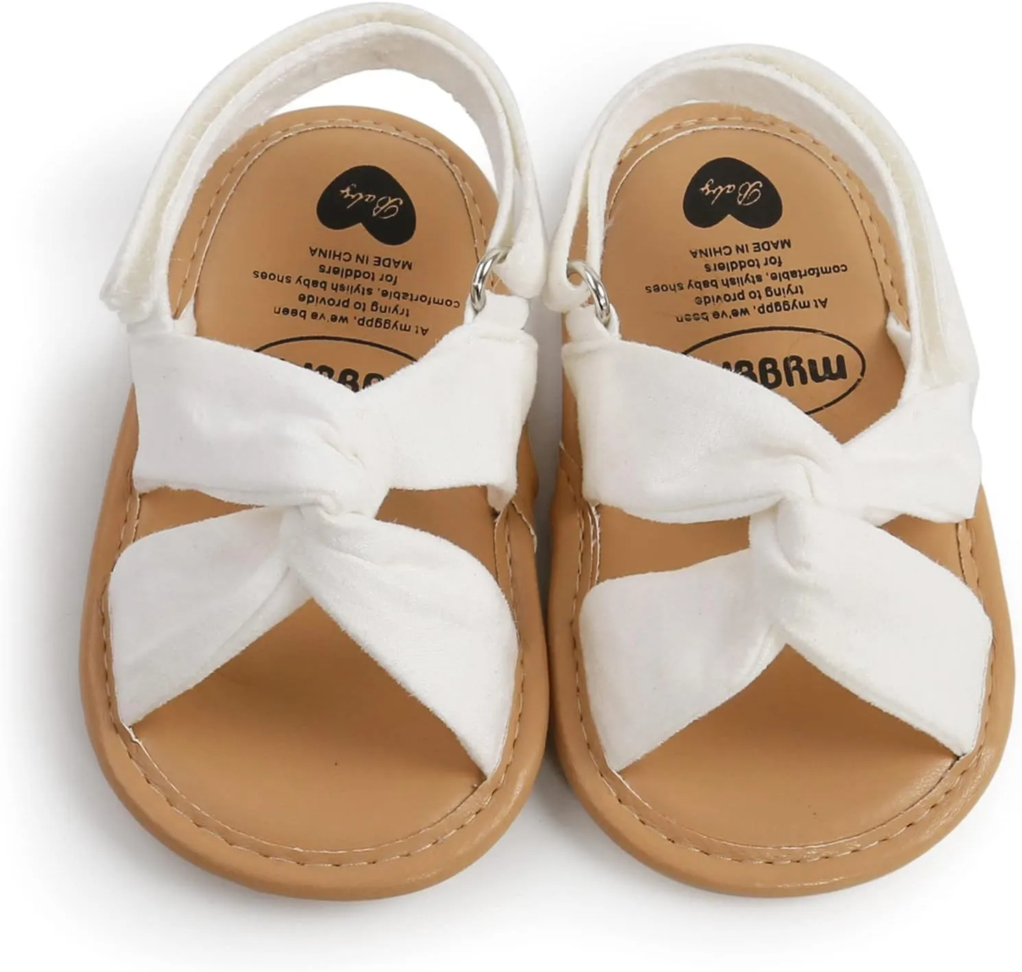 Baby Girls Sandals Open Toe Lightweight Soft Sole Infant Wedding Dress Flat Shoes for Baby Slippers Size 6 Boys