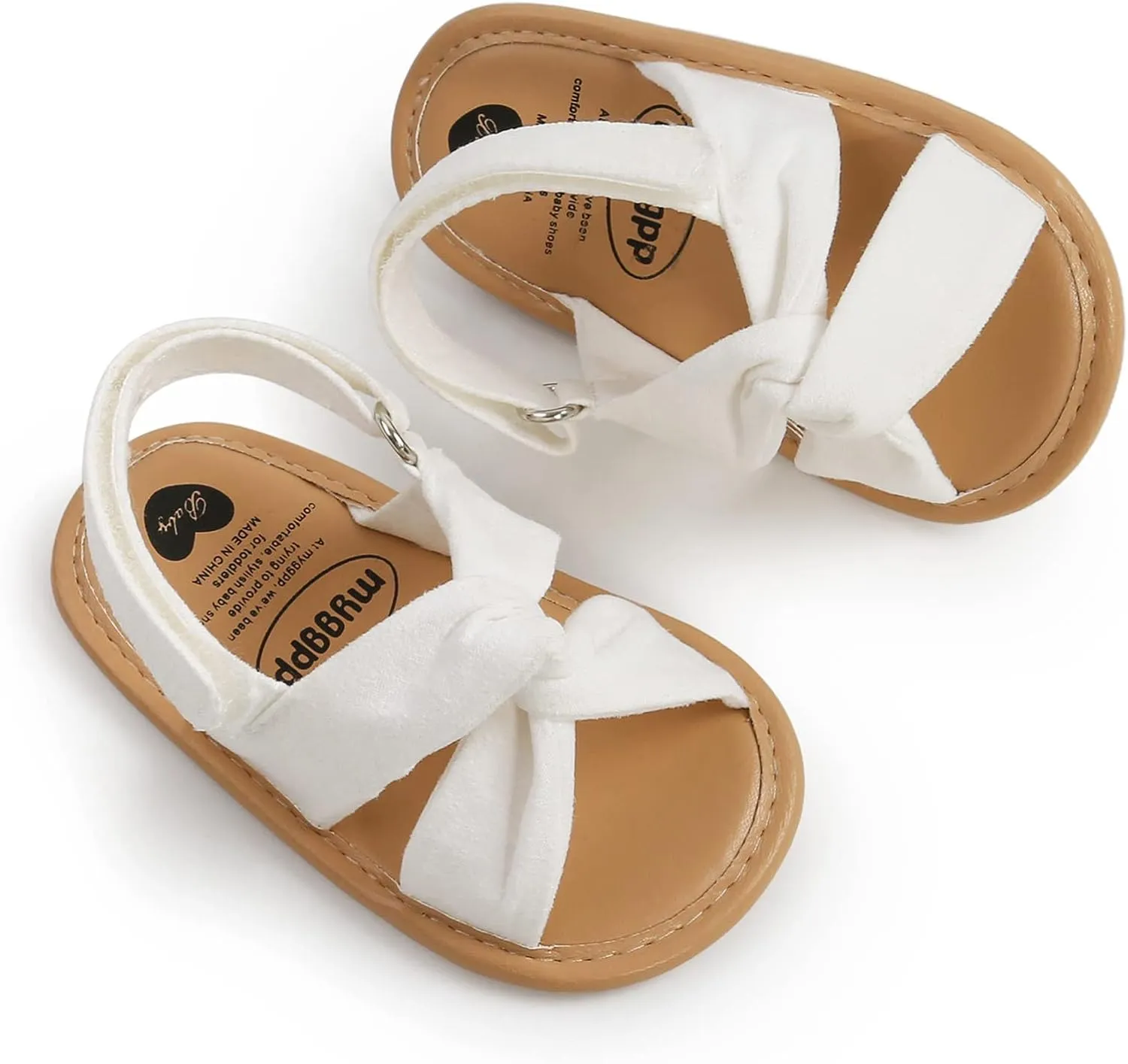 Baby Girls Sandals Open Toe Lightweight Soft Sole Infant Wedding Dress Flat Shoes for Baby Slippers Size 6 Boys