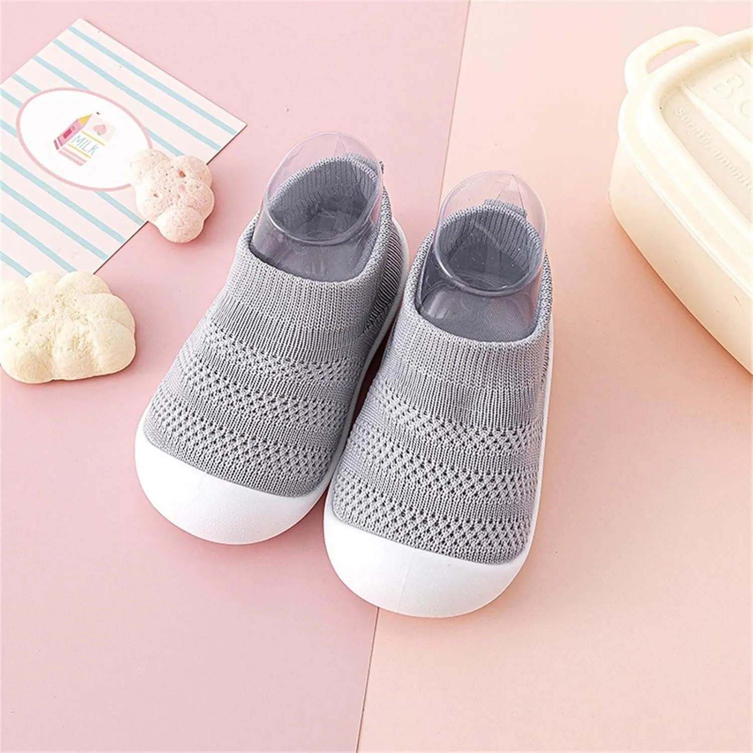 Baby Infant Sneakers Rubber Soft Ankle Non Slip First Walking Shoes Newborn Boys Ankle Non Slip Lightweight Sneakers