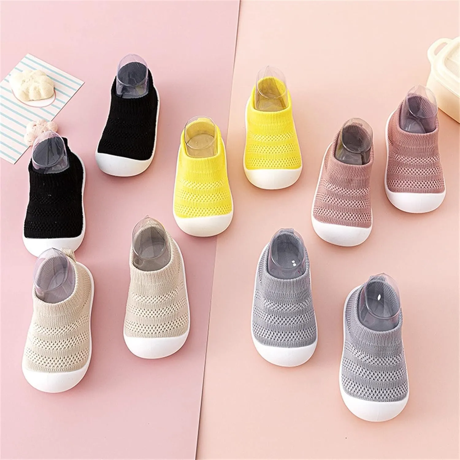 Baby Infant Sneakers Rubber Soft Ankle Non Slip First Walking Shoes Newborn Boys Ankle Non Slip Lightweight Sneakers