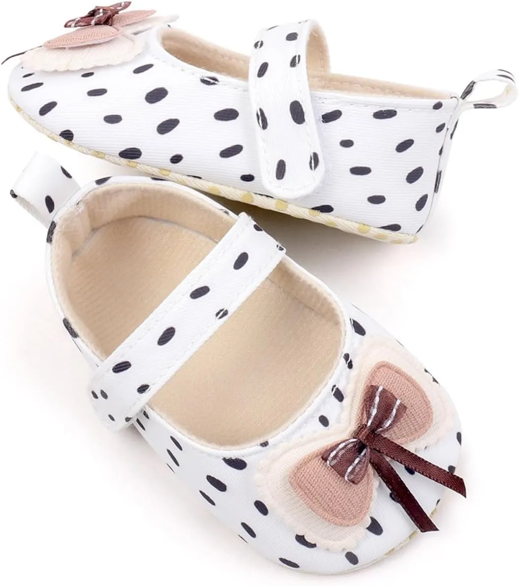 Baby Kids Girls Bow Summer Sandals Toddler Infant Cute Polka Dot Solid Color Soft Sole Non Slip Flats Casual Shoes