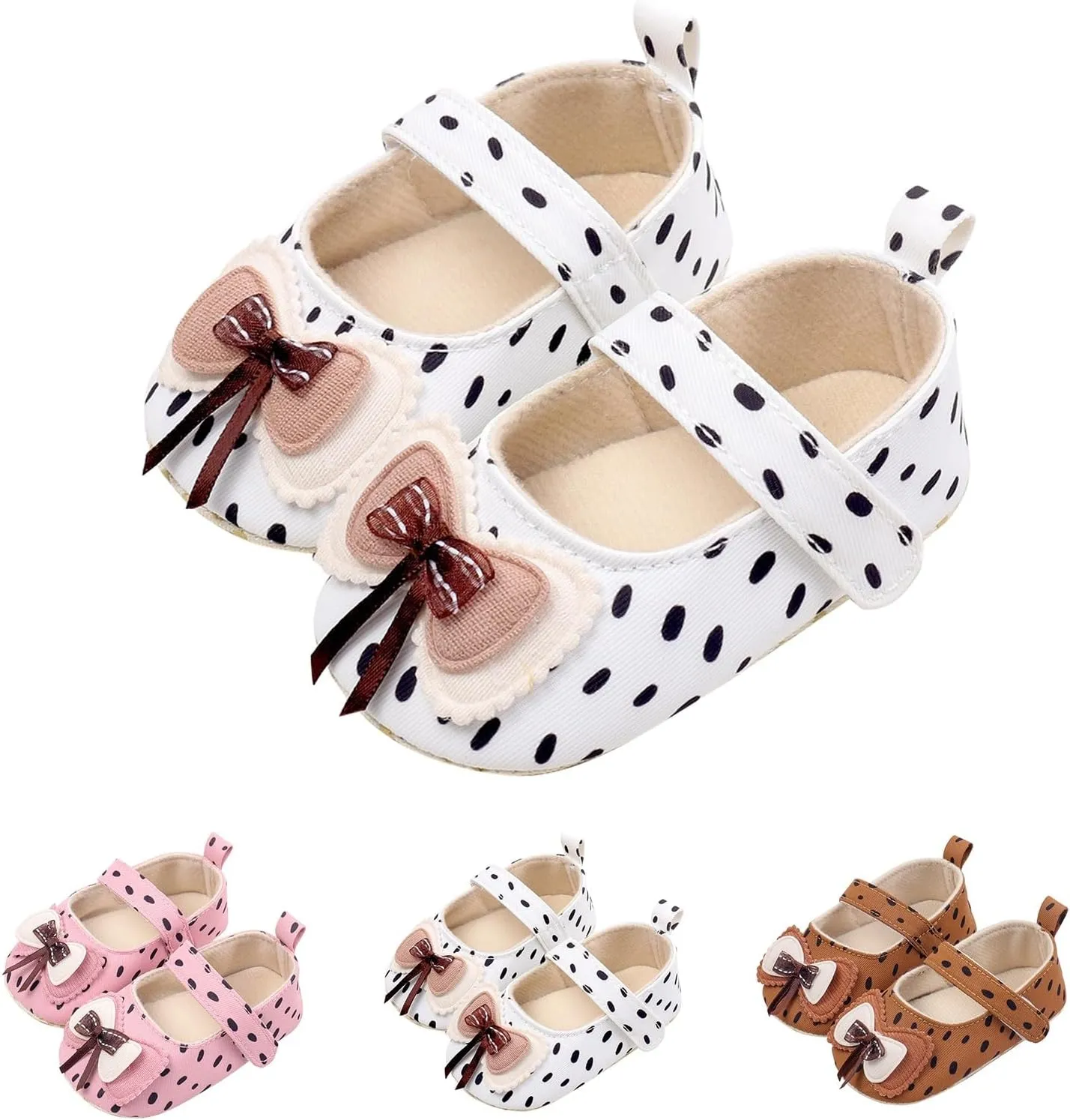 Baby Kids Girls Bow Summer Sandals Toddler Infant Cute Polka Dot Solid Color Soft Sole Non Slip Flats Casual Shoes