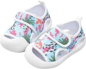 Baby Sandals Breathable Mesh Rubber Sole Non-Slip Outdoor Walking Shoes Non-Slip Sneakers for Boys Baby Girl Flat