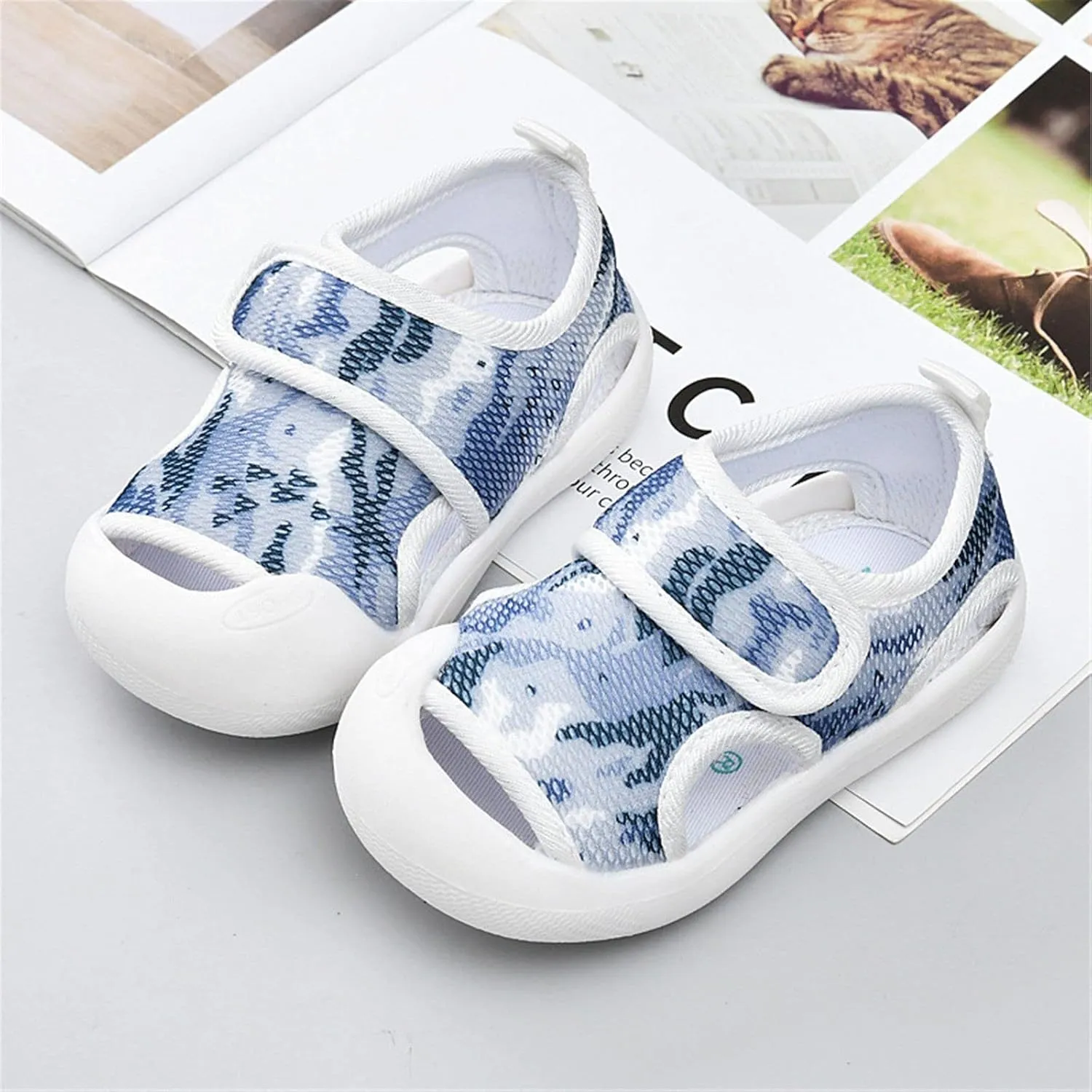 Baby Summer Sandals Breathable Mesh Rubber Sole Non-Slip Outdoor Walking Shoes Non-Slip Sneakers for Boys Girls