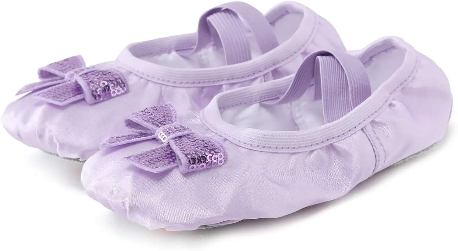 Ballet Shoes for Girls Toddler Kids Canvas Dance Slippers Trendy Sequins Bowknot Dancing Shoes with Elastic Straps