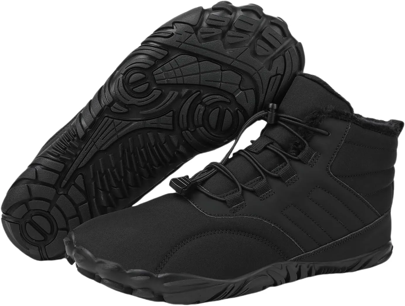 Barefoot Hiking Shoes Women Men Winter Warm Wide Toe Box Snow Boots Minimalist Zero Drop Outdoor Shoe Non Slip Soft Sole Sneakers Comfort Outdoor Ankle Booties Five Finger Sneakers Hike Walking Shoes