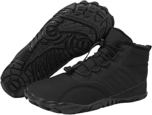 Barefoot Hiking Shoes Women Men Winter Warm Wide Toe Box Snow Boots Minimalist Zero Drop Outdoor Shoe Non Slip Soft Sole Sneakers Comfort Outdoor Ankle Booties Five Finger Sneakers Hike Walking Shoes