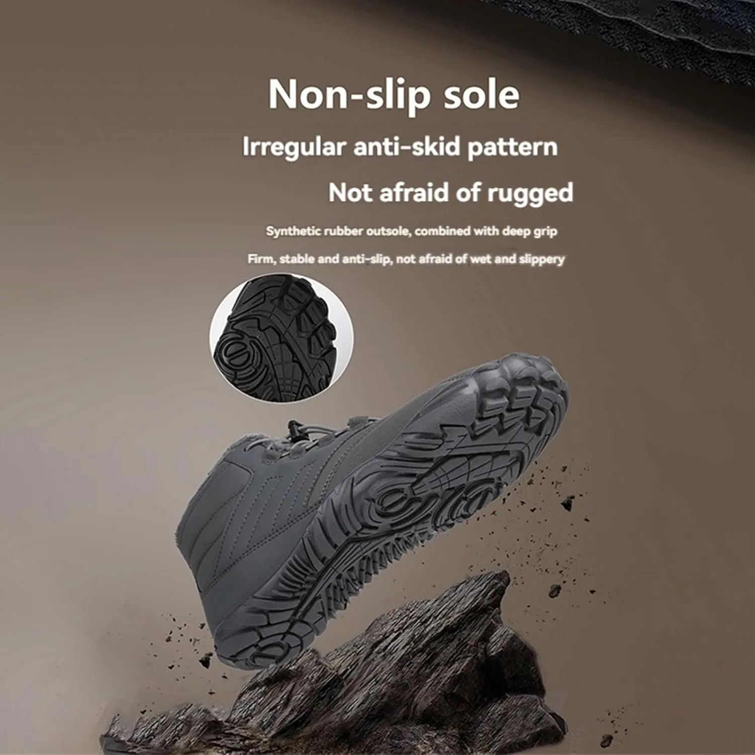 Barefoot Hiking Shoes Women Men Winter Warm Wide Toe Box Snow Boots Minimalist Zero Drop Outdoor Shoe Non Slip Soft Sole Sneakers Comfort Outdoor Ankle Booties Five Finger Sneakers Hike Walking Shoes