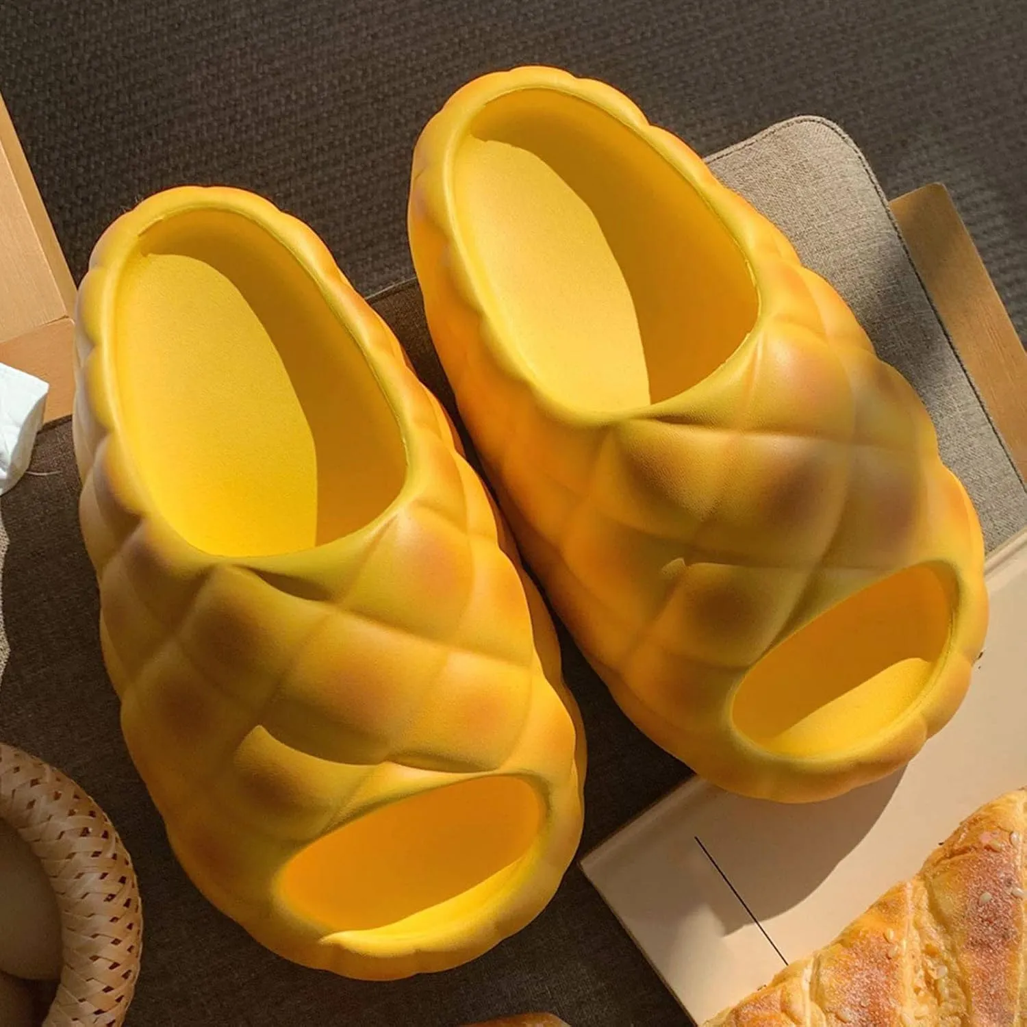Bath Slippers Women and Men Bathroom Slipper Womens Pillow Slippers Cloud Slides Room Spa Living Non-Slip Non Slip