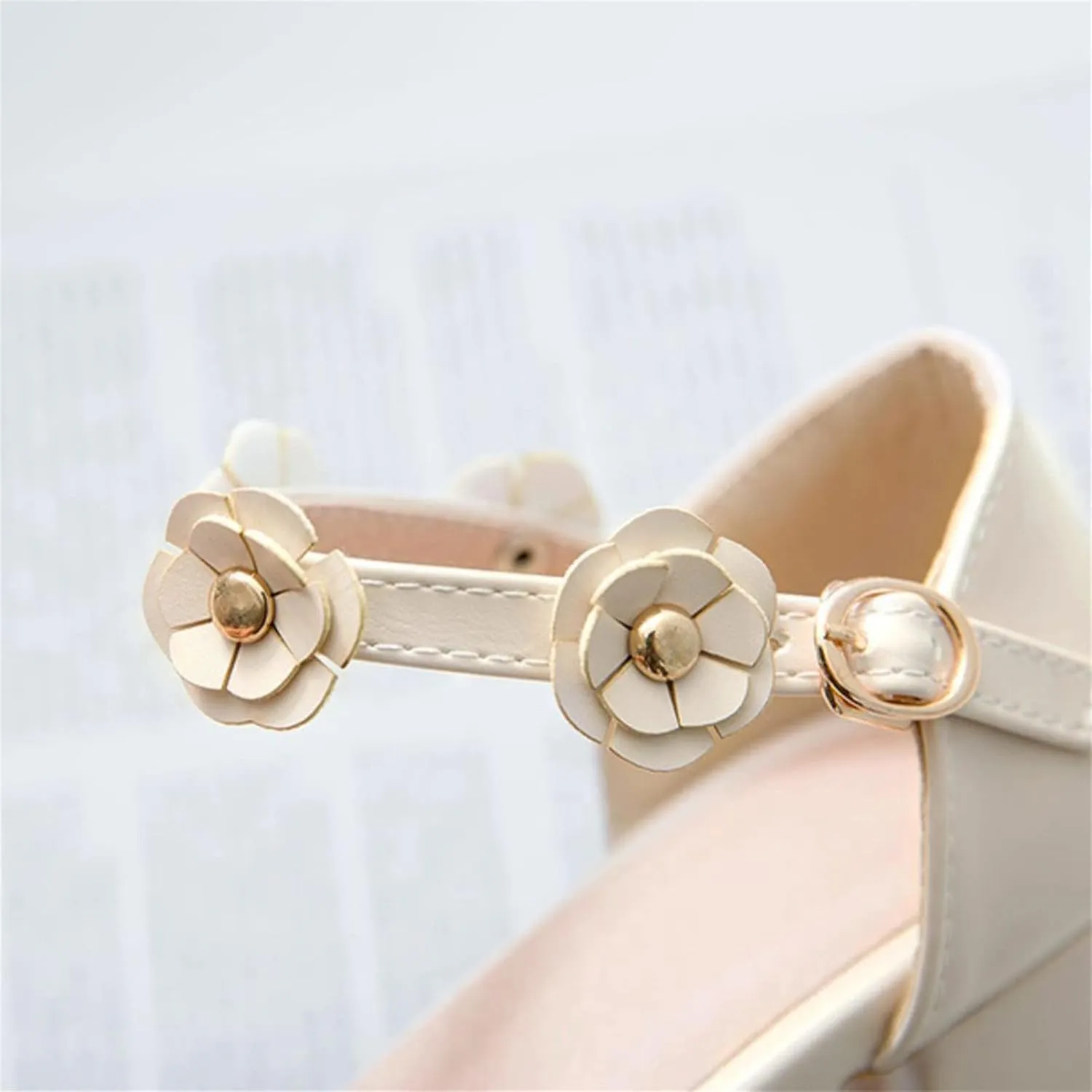 Big Kids Girls Mary ??ane Dress Shoes Pumps Low Heels Flower High School Prom Shoes Kids Summer Sandals
