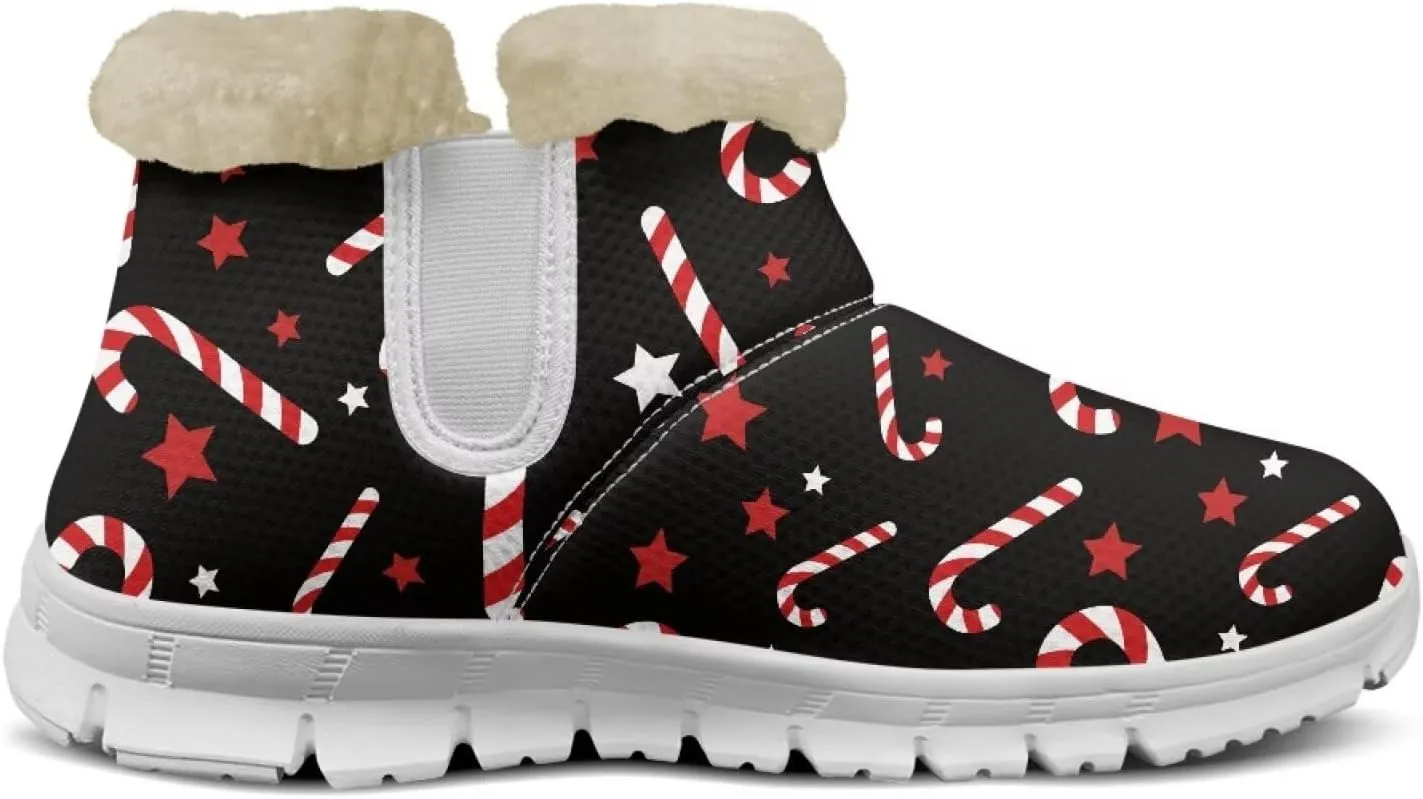 Biyejit Mini Boots for Women Classic Winter Ankle Snow Boots Lightweight Anti-Slip Outsole Fur Boots for Outdoor Indoor