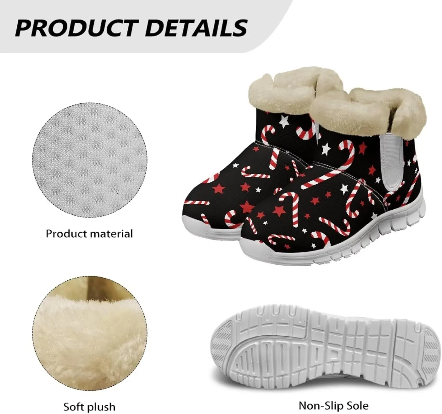 Biyejit Mini Boots for Women Classic Winter Ankle Snow Boots Lightweight Anti-Slip Outsole Fur Boots for Outdoor Indoor