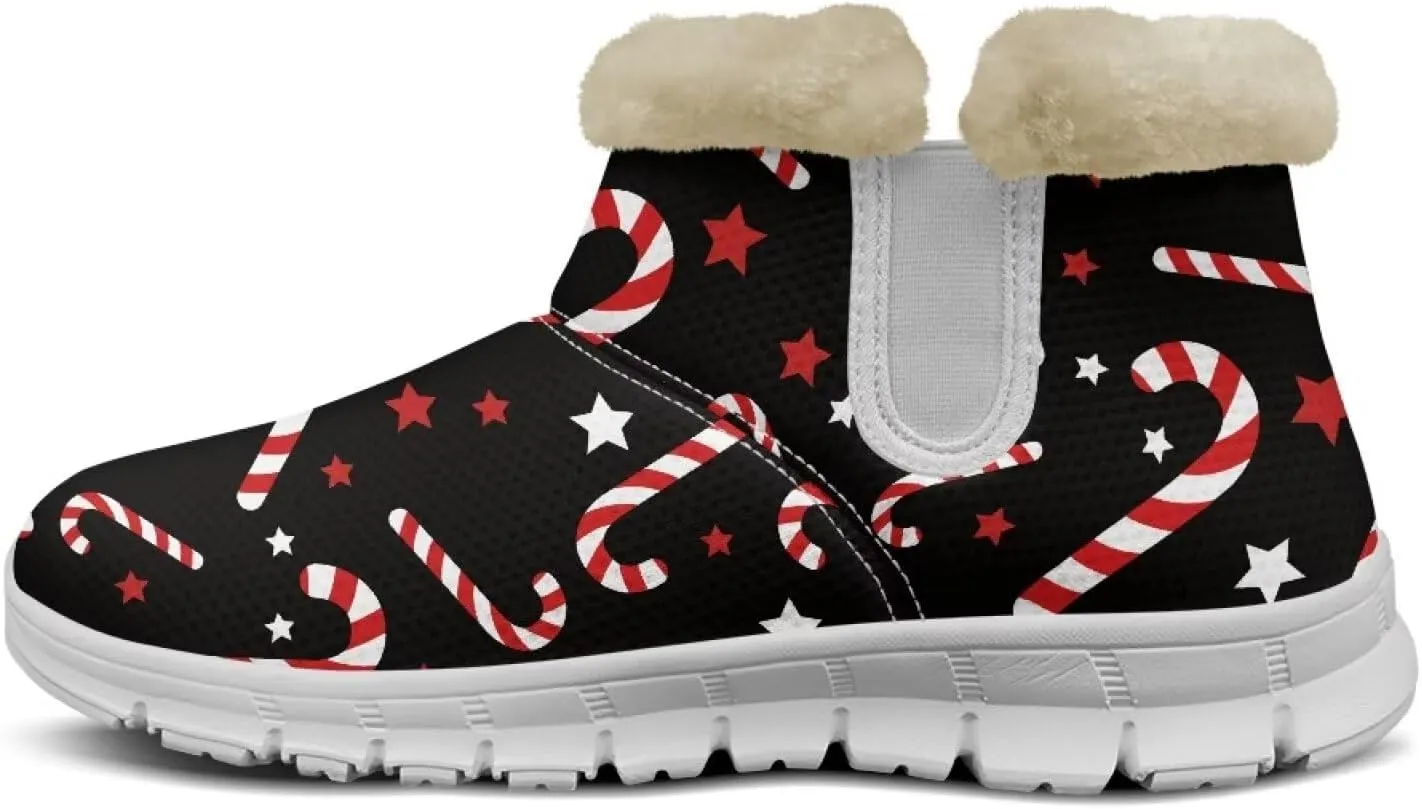 Biyejit Mini Boots for Women Classic Winter Ankle Snow Boots Lightweight Anti-Slip Outsole Fur Boots for Outdoor Indoor