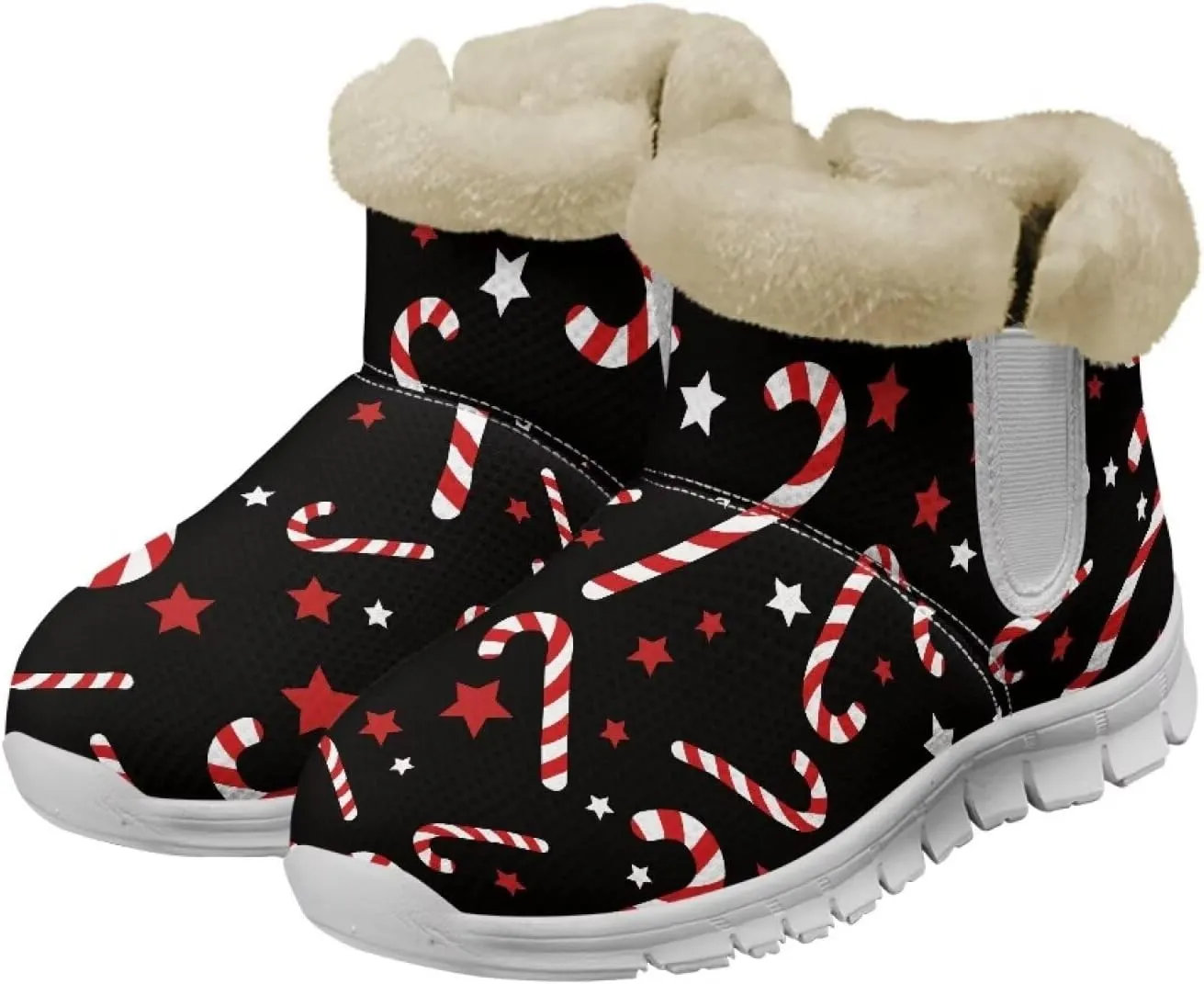 Biyejit Mini Boots for Women Classic Winter Ankle Snow Boots Lightweight Anti-Slip Outsole Fur Boots for Outdoor Indoor