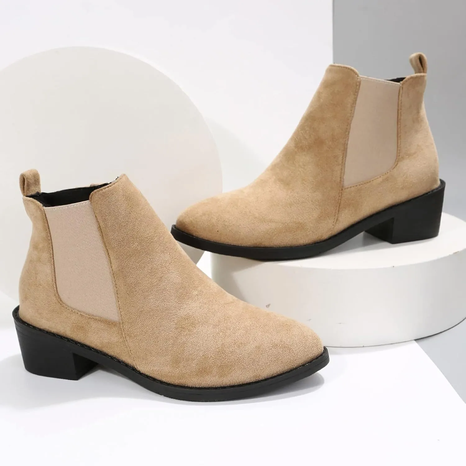 Black Ankle Boots for Women Platform Boots for Women Low Heel Ankle Boots for Women Slip On Booties for Women Boots for Women Ankle Booties Black Boots for Women Ankle Booties