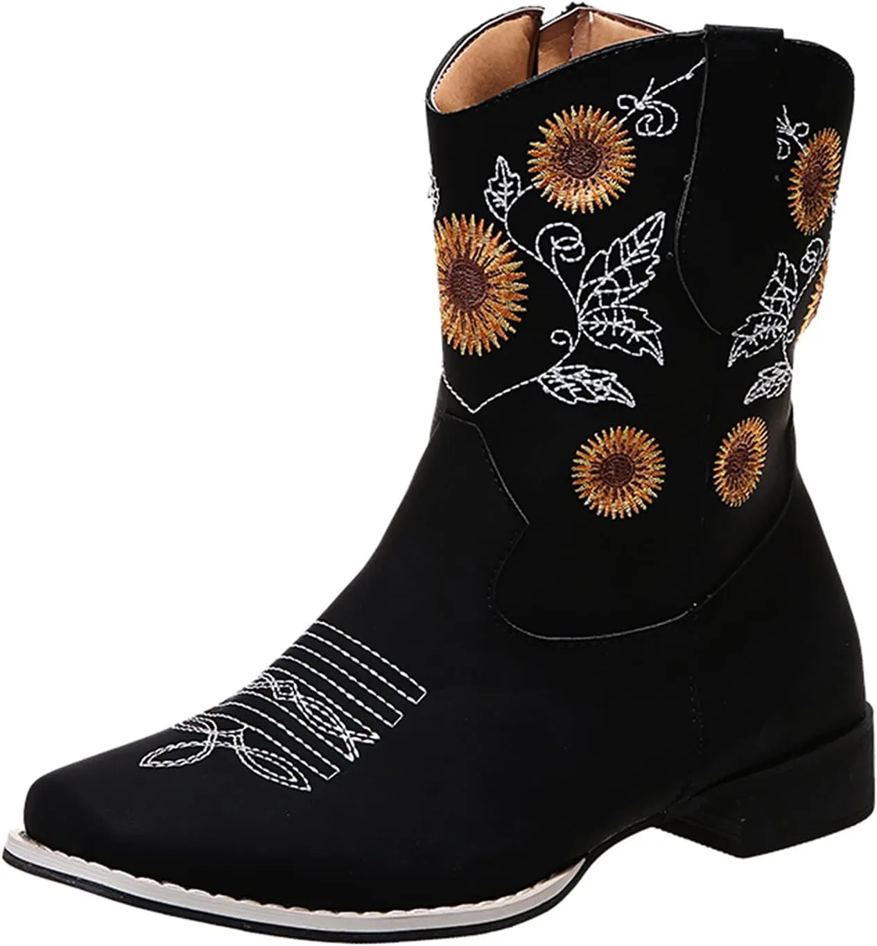 Black Ankle Boots Wide Width for Women Chunky Heel White Ankle Boots Heel Mixin Womens Comfort Warm Faux Fleece Fuzzy Ankle Bootie Slippers Black Booties with Studs Women's Blue Suede Ankle Boots