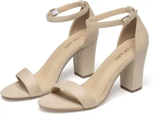 Black Heels for Women Summer Trending Dress Sandal O Ring Strap Sandals Fashion Solid Color Comfort Shoes
