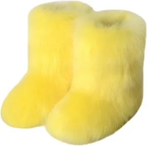 Boots Winter Snow Women's Wide Women Snow Booties Womens Slip on Winter Boots Ankle Womens Waterproof Boots 6.5 Snow Boots Wide Calf