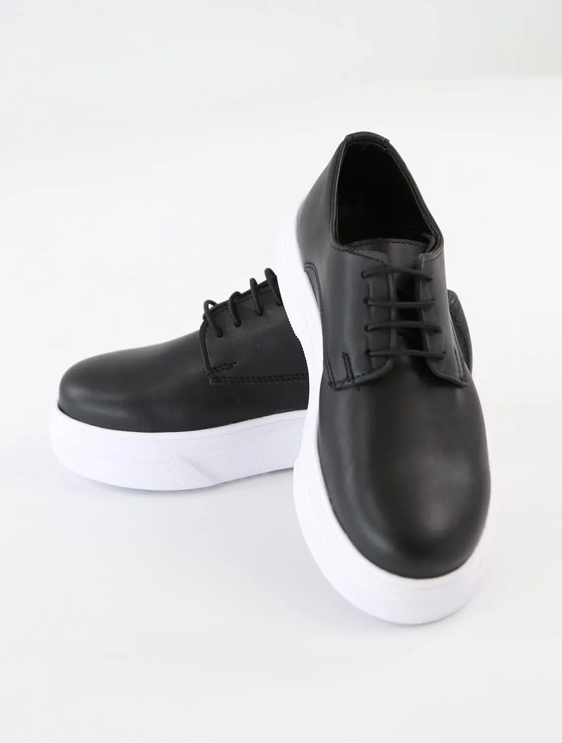 Boys' Black Platform Derby Shoes ?C Lace-Up Formal Smart Wedding & Prom Footwear