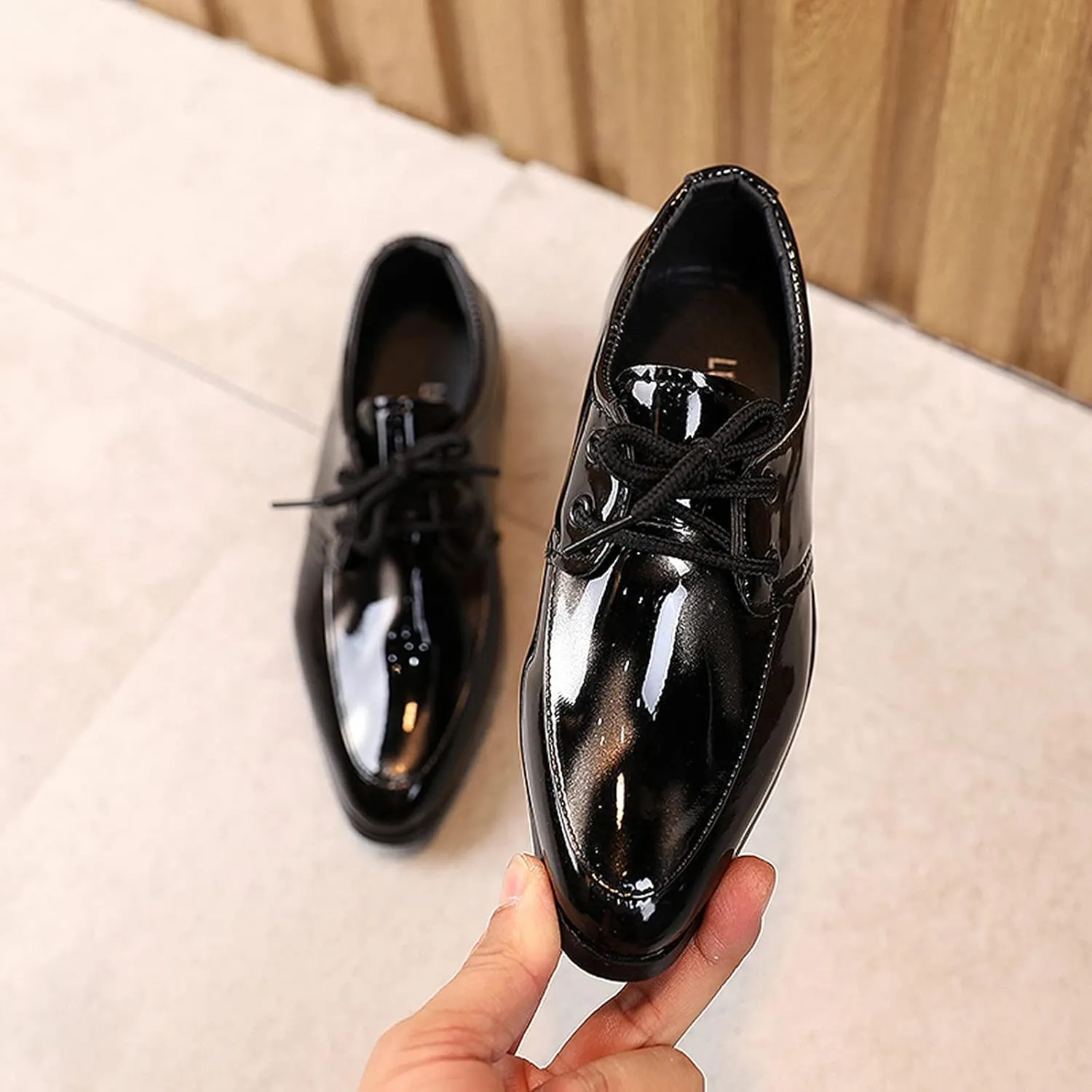 Boys Formal Dress Shoes Lace-up Wedding Footwear School ??niform Shoes Comfort Loafer Flat?? ??xford Dress Shoes