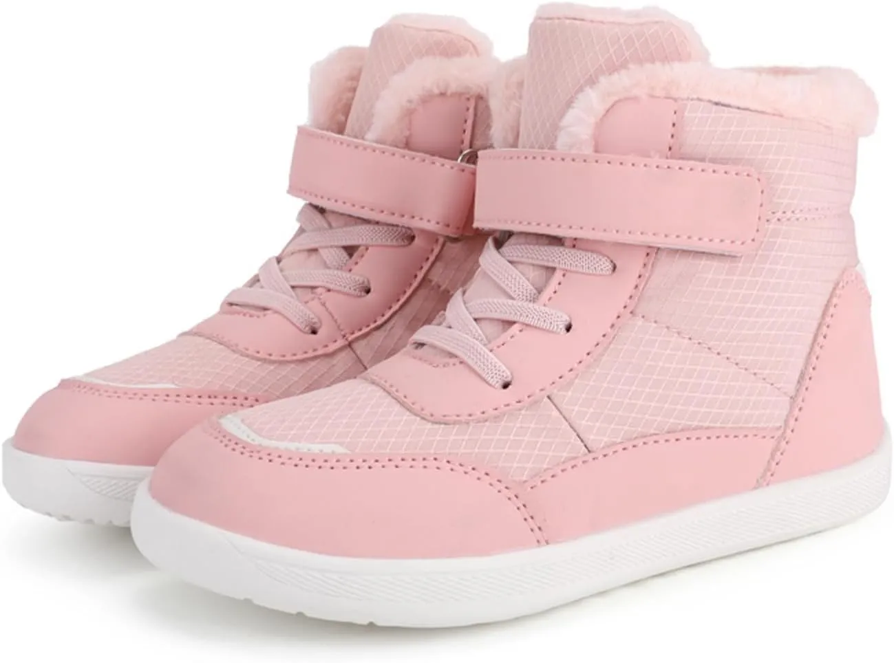 Boys Girls Barefoot Winter Boots with Wide Toe Box Slip Drop Sole Ankle Winter Snow Boots for Toddler Boots Size 8