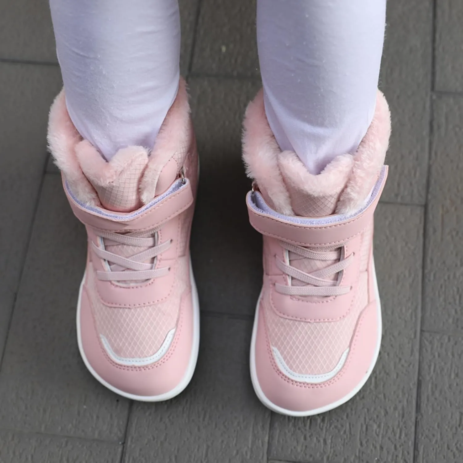 Boys Girls Barefoot Winter Boots with Wide Toe Box Slip Drop Sole Ankle Winter Snow Boots for Toddler Boots Size 8