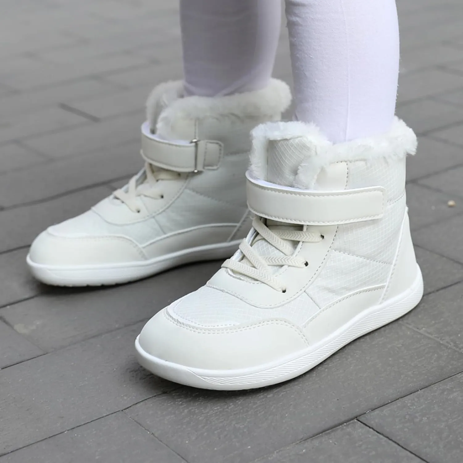 Boys Girls Barefoot Winter Boots with Wide Toe Box Slip Drop Sole Ankle Winter Snow Boots for Toddler Boots Size 8