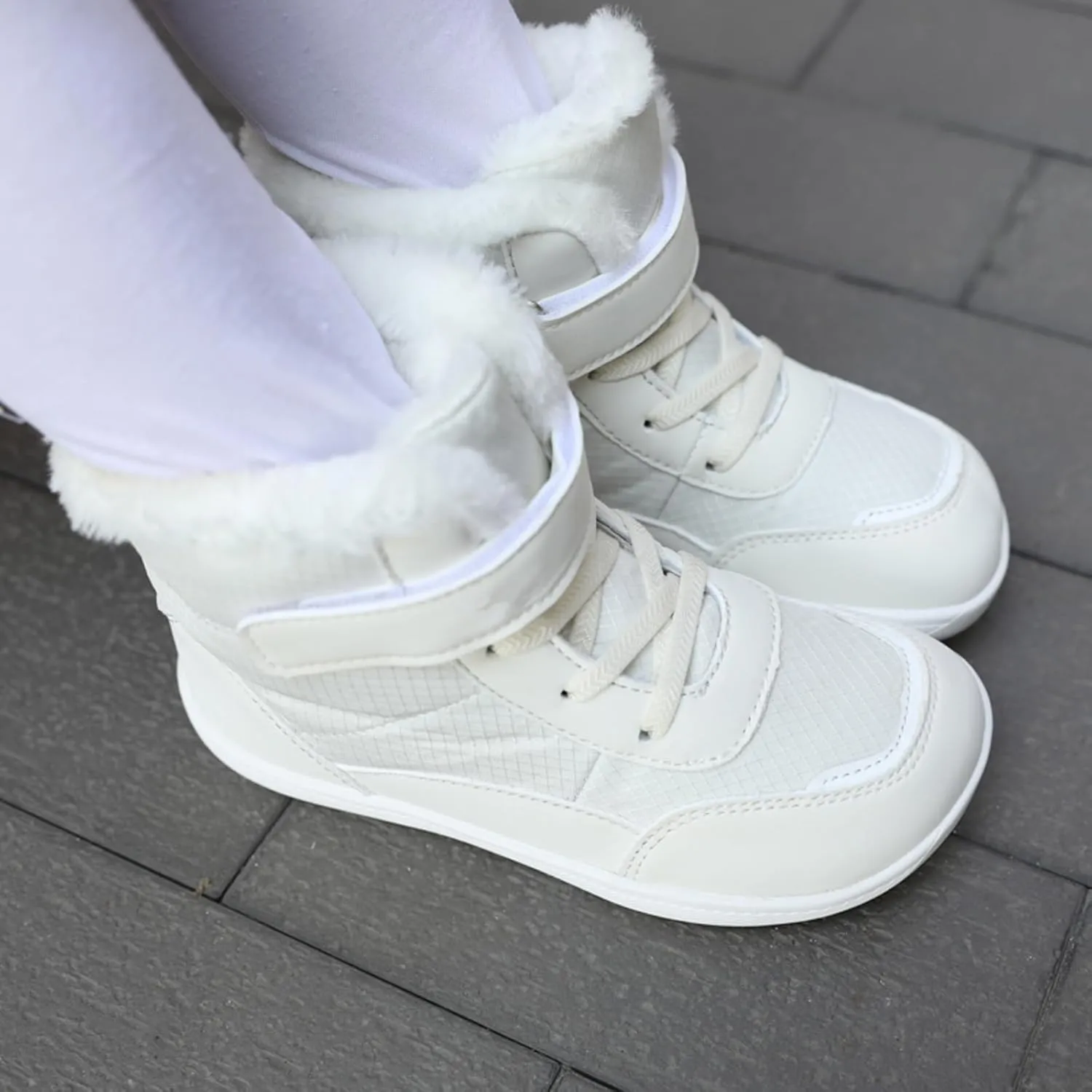 Boys Girls Barefoot Winter Boots with Wide Toe Box Slip Drop Sole Ankle Winter Snow Boots for Toddler Boots Size 8