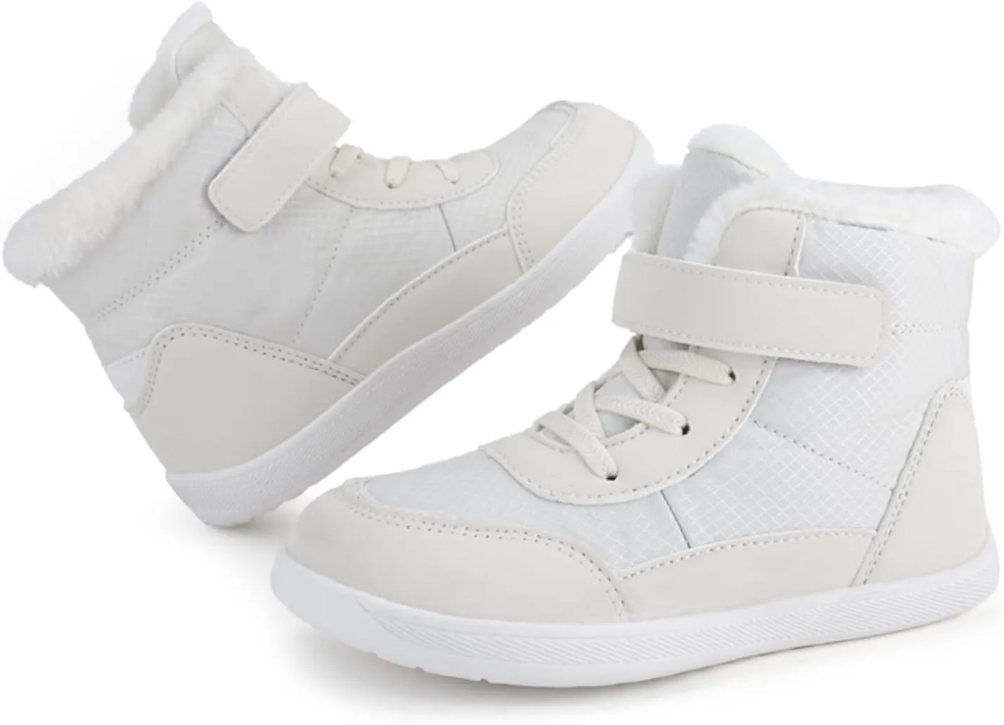 Boys Girls Barefoot Winter Boots with Wide Toe Box Slip Drop Sole Ankle Winter Snow Boots for Toddler Boots Size 8