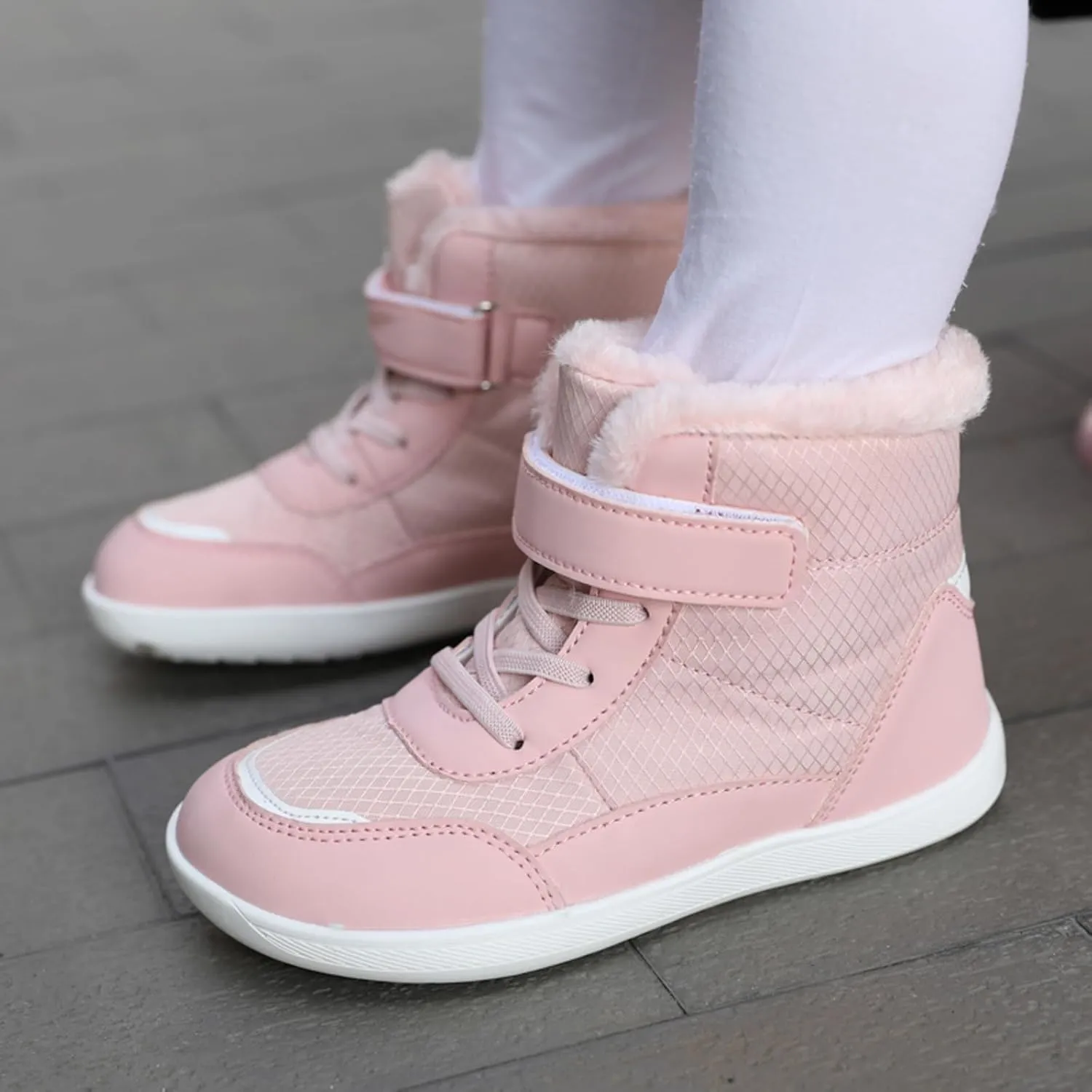Boys Girls Barefoot Winter Boots with Wide Toe Box Slip Drop Sole Ankle Winter Snow Boots for Toddler Boots Size 8