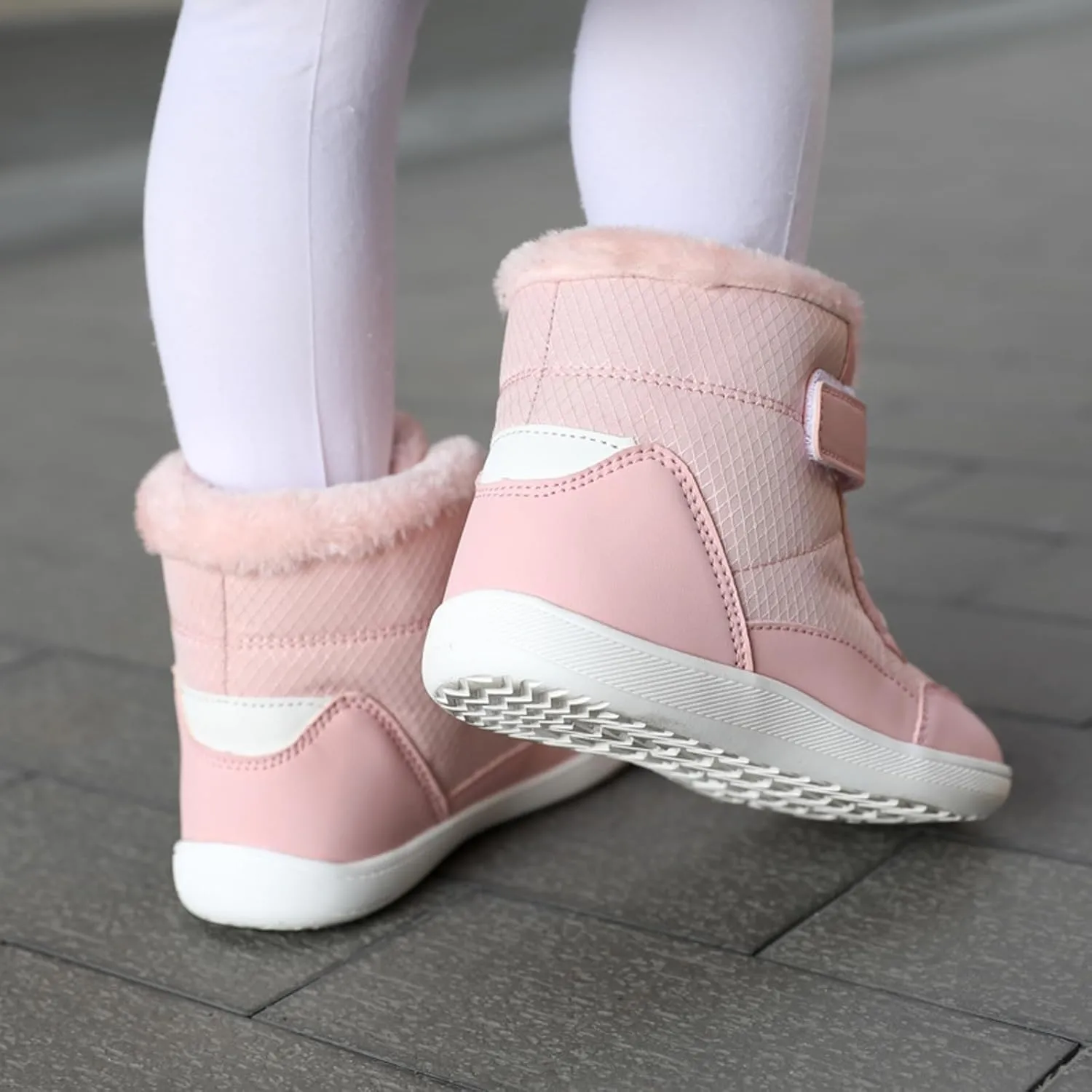 Boys Girls Barefoot Winter Boots with Wide Toe Box Slip Drop Sole Ankle Winter Snow Boots for Toddler Boots Size 8